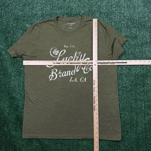 Lucky Brand T Shirt Men's Size L Green Short Sleeve Crew Neck - Picture 5 of 7